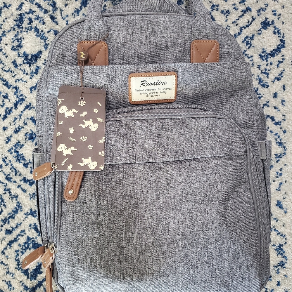 Ruvalino grey diaper bag